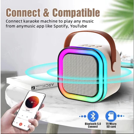 K12 Mini Karaoke Set with Speakers And 2 Mics Home KTV