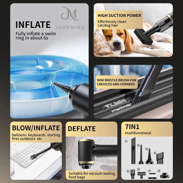 JameMirs 26000Pa Cordless Vacuum Cleaner