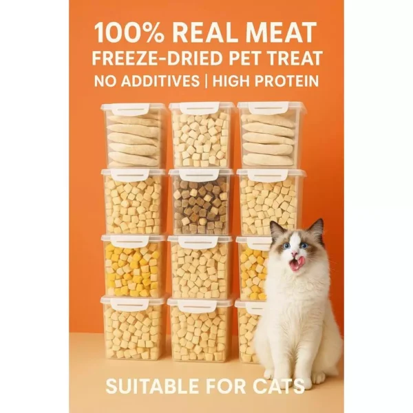 sg-11134201-822wx-mi8zngqf4hdv3f 500g PET Booster Premium Freeze Dried Snack Pet Freeze Drying Makanan Kucing Gemok 鸡肉冻干 猫零食 猫冻干
