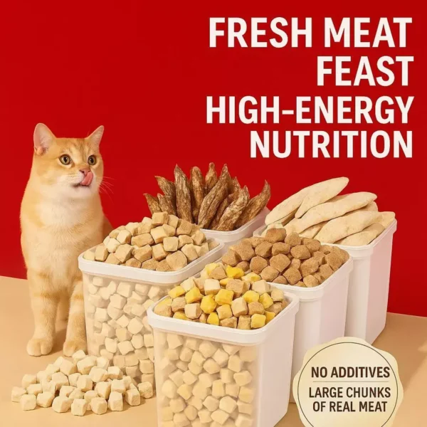 sg-11134201-822ys-mi8zng71cu0z30@resize_w900_nl 500g PET Booster Premium Freeze Dried Snack Pet Freeze Drying Makanan Kucing Gemok 鸡肉冻干 猫零食 猫冻干